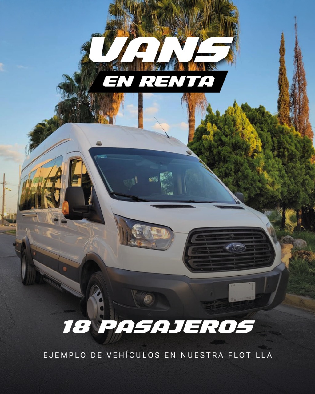 Ford Transit de 18 pasajeros de la flotilla iVans